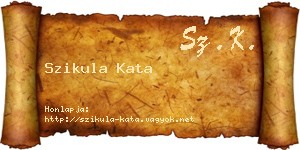 Szikula Kata névjegykártya